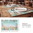 thumbnail image 3 of Placemats Set of 4, Ocean Coastal Woven Placemat, Linen Place Mats for Kitchen/Dining Tables, Summer Nautical Beach Coral Starfish Washable Table Mats for Party, 3 of 8