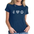 thumbnail image 1 of Women's Premium Blend Word Art T-shirt - Peace Love Dogs, 1 of 2