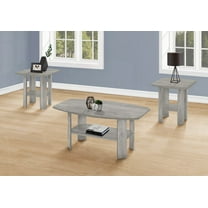 Table Set with 1 Coffee & 2 End Tables, Grey Laminate, Living Room Decor