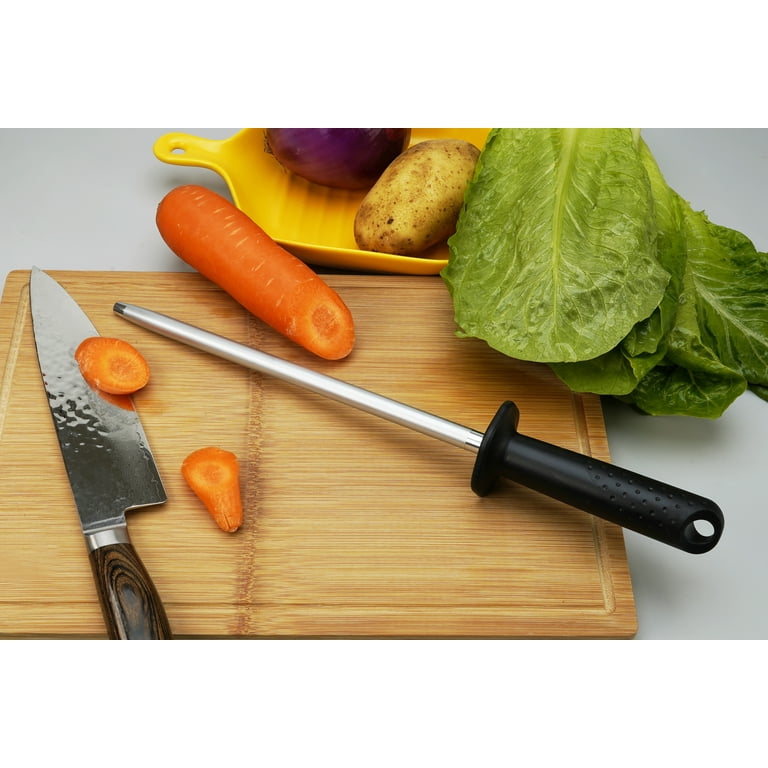 10 Inch Professional Chef Knife Sharpener Rod Diamond Sharpening Stick  Honing Steel For Knife