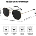 thumbnail image 5 of Square Polarized Sunglasses for Women Men Small Mirrored Lens, 5 of 5