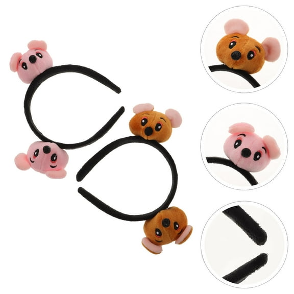 WHAMVOX 2 Pcs 3d Cartoon Animal Band Headband Mouse Fine Workmanship Child
