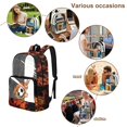 thumbnail image 5 of ZIATUBLES Clear Backpack, Heavy Duty Fabric & PVC Transparent Bookbag with Fire Soccer Ball Print, Large Capacity See Through Backpack for School College Work Travel Security, 5 of 7