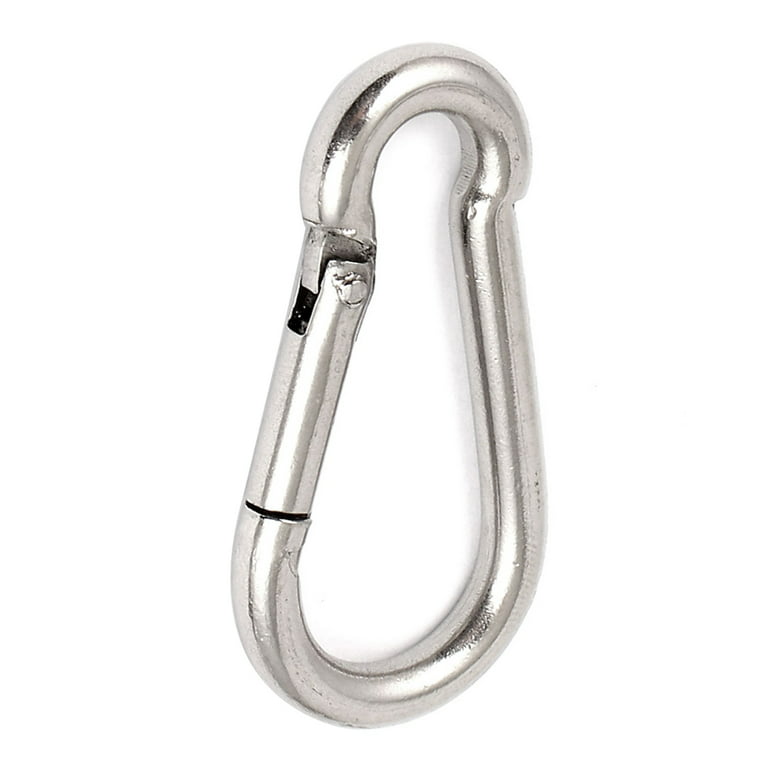 Unique Bargains Aluminum Carabiner Clip Hook with 3 Split Key Ring Chain  2.7 x 1.5 Burgundy 1 Pc