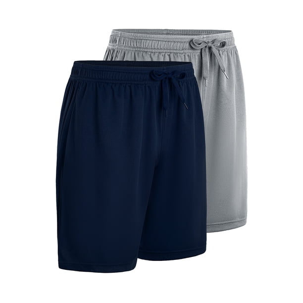 Pack de 2 Shorts Deportivos Hombre Gris Claro y Azul Marino