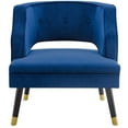 thumbnail image 4 of Modway Traipse Button Tufted Open Back Performance Velvet Armchair in Navy, 4 of 7