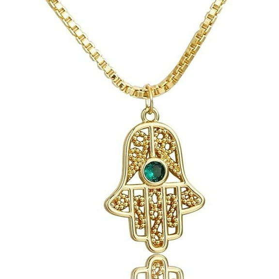 GOSFRY Hand Pendant Necklace CZ Dainty Evil Eye Necklace for Women Handmade Necklace Gift