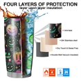thumbnail image 7 of 20oz Tumblers Neon Halloween Pumpkins Pattern Stainless Steel Vacuum Insulated Double Wall Travel Tumbler Cups Mug with Lid and Straw,Cleaning Brush for Cold & Hot Drinks, 7 of 7