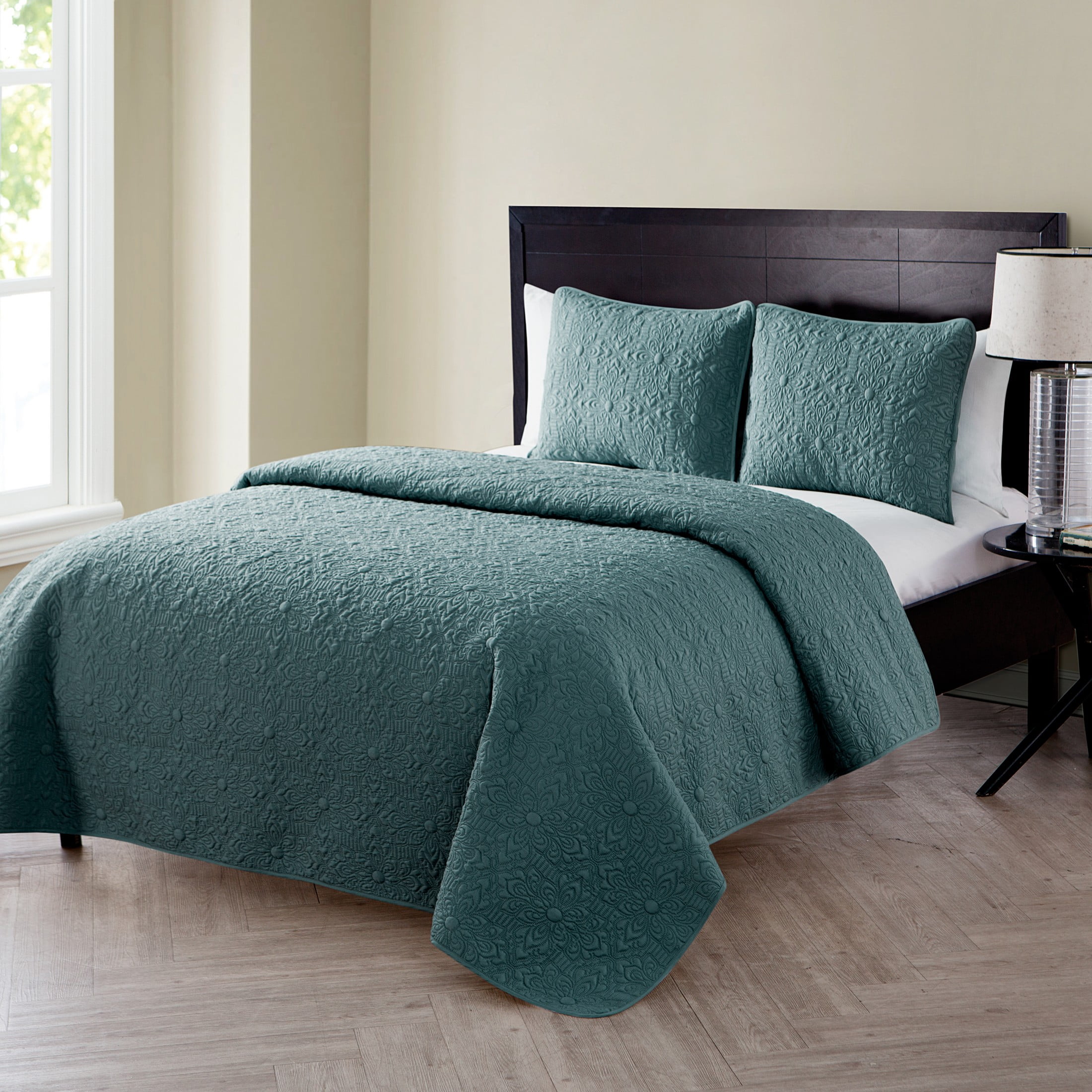 VCNY Home Caroline 2-Piece Sage Floral Quilt Set, Twin, Adult, Unisex