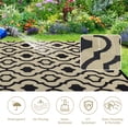 thumbnail image 6 of EastVita 6 X 9 ft Plastic Black and Dark Brown Rectangular Beach Front Porches Patio Picnic RV Camping Garage Flower Moroccan Area Rug, 6 of 8