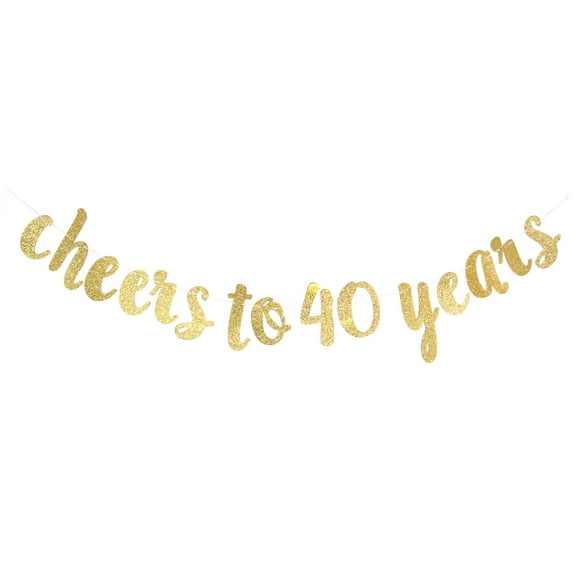 Cheers to 40 Years Banner - Happy 40th Birthday Party Decorations - 40th Wedding Anniversary Decorations