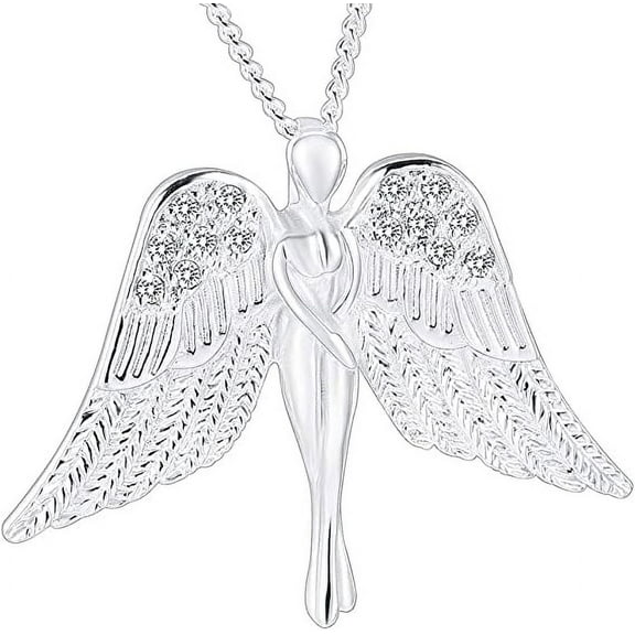 Angel Cremation Urn Necklace for Ashes - Human Memorial Keepsake Jewelry Ashes Memory Jewelry Lady Charm Locket Memorial Ash Pendant for Women