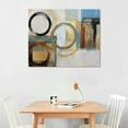 thumbnail image 2 of GOSMITH Abstract Wall Art Geometric Art Prints Circle Block Painting Modern Grey Brown Picture, Large Size Canvas Painting Ready to Hang Framed for Bedroom Living Room Bathroom Home Wall Decor, 2 of 4