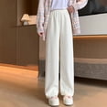 thumbnail image 2 of yillto Womens Wide Leg Pant Fleece Lined High Elastic Waist Loose Long Pant Lounge Baggy with Pockets, 2 of 6