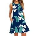 thumbnail image 2 of Mefallenssiah Robes d'Été pour Femmes Plage Florale T-Shirt Robe Décontractée Poches Boho Robe Débardeur, 2 of 5
