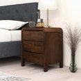 thumbnail image 3 of Solid Wood Mid-century Modern 3 Table For Bedroom, Brown Walnut Bedside Nightstand With 3 Drawers, Wood,, 3 of 3