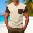 thumbnail image 2 of Afdoent T Shirts For Men Short Sleeve Pocket T-Shirt Comfortable Crew Neck Casual Color Block Top Soft Breathable Daily Wear Tee Summer Comfortable, 2 of 8