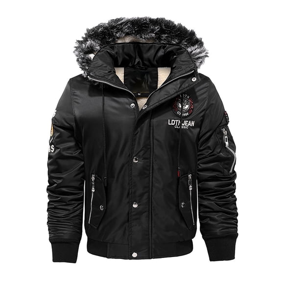 Men's Winter Windproof Slim Fit Hooded Down Jacket Lightweight Warm Insulated Casual Outerwear for Cold Weather
