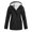 Black, variant on Women Winter Coat Fleece-lined Hooded Press Button Zipper Closure Outerwear Mid Length Plus Size Solid Color Parka with Pockets Warm Down Jacket