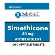 Reliable1 Labs Simethicone Chewable Tablets, 80 mg, 100 Count