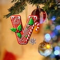 thumbnail image 2 of Binwennn Decorative Easter Eggs Large Centerpieces for Wedding Table 26 Pieces Red Letters Christmas Tree Decorations Candy Cane Letters With Berry Pattern Mini Alphabet Hanging Ornaments, 2 of 4