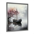 thumbnail image 2 of Designart "Enigmatic Voyage of the Pirate Ship III" Coastal Framed Wall Art - Coastal Pink Coastal Boat Living Room Framed Canvas Art, 2 of 6