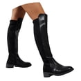 thumbnail image 5 of Fnooota Women's Knee High Boots, Round Toe PU Block Heel Non Slip Fall Winter Shoes Black Size 8.5, 5 of 7