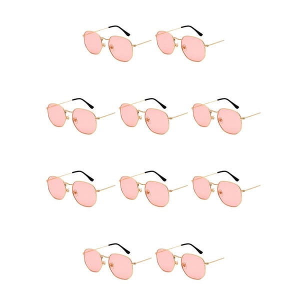 Gafas de sol poligonales Qarigey montura pequeña hombre mujer lentes polarizadas color dorado rosa C10 oro rosa mar C10