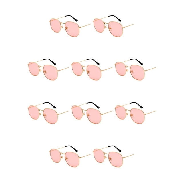 Gafas de sol poligonales Qarigey montura pequeña hombre mujer lentes polarizadas color dorado rosa C10 oro rosa mar C10