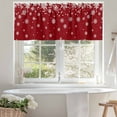 thumbnail image 4 of Merry Christmas Valances for Windows, 54 x 18in, Snowflakes Polka Dots Red Texture Rod Pocket Kitchen Valance Curtain Light Filtering Window Treatments for Living Room Bedroom, 1 Panel, 4 of 7