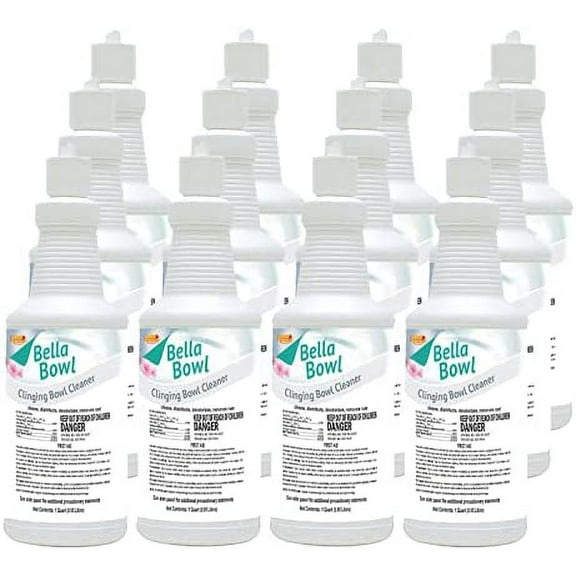 BellaBowl Clinging Toilet Bowl Cleaner & Disinfectant, 1 Quart (Case of 12)