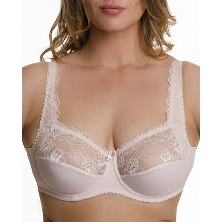 Full Coverage Underwire Bra Comfort Minimizer Non-padded Wide Straps Support Panels Plus Size 34 36 38 40 42 / B C D E F G ( 42F/DDD  Nude)