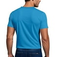 thumbnail image 5 of Yteetum Light Blue T Shirts for Man 2025 Summer Solid Color Quickly Dry Breathable Comfortable Round Neck Short Sleeve Marathons Fitness Sports T-Shirt Tops S, 5 of 8