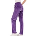 thumbnail image 3 of SAYFUT Women Velvet Velour Joggers - Solid Basic Premium Soft Stretch Warm Winter Sweatpants Velour Track Pants, 3 of 5
