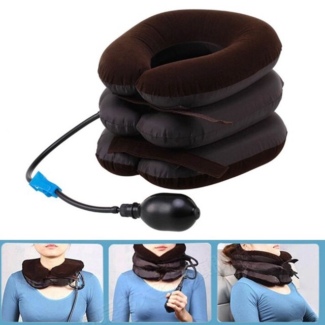 Inflatable Air Compressor Neck Cervical Traction Collar Therapy Massage Pillow Pain Relief Travel Car Cover Cushion;Inflatable Air Compressor Neck Cervical Traction Therapy Massage Pillow
