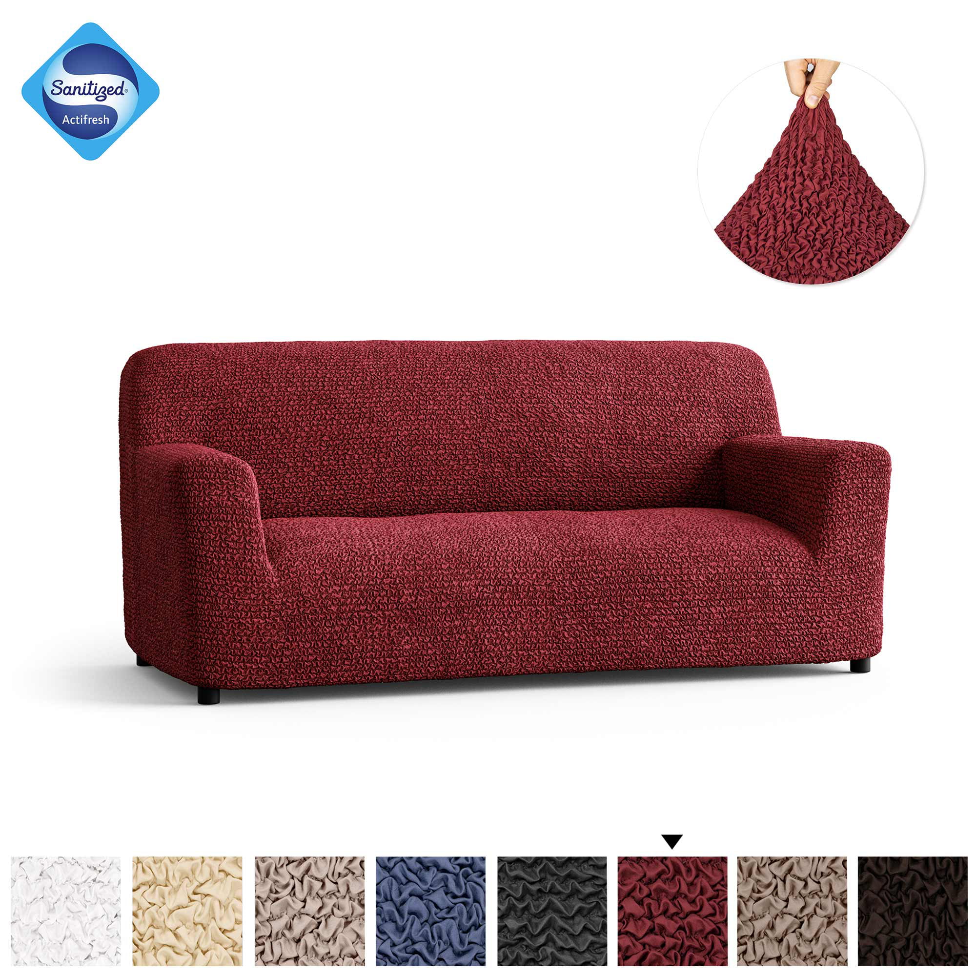 Sofa Cover Furniture Towel Overalls coriletto Cotton Panama Bordeaux 3 measures 