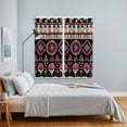 thumbnail image 5 of Curtains 84 Inches Long 2 Panels, Pink Turquoise Black Boho Grommets Window Treatment Curtain, Farmhouse Colorful Geometric Thermal Curtains Drapes for Living Room/Bathroom, 5 of 9