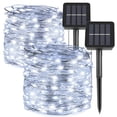 thumbnail image 1 of Guirnalda de luces solares Kemooie, 2 paquetes de 200 LED, 20 m, resistentes al agua, 1 of 8