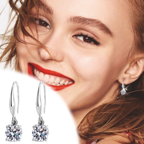 YYKihy Popular Style Colored Simple And Versatile Trendy Zircon Earrings Temperament Earrings For Women