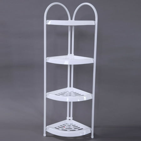 Bathroom Floor Units Zimtown Corner Storage Rack 4 Tier Rack Shelf Wire Shelving Garage Kitchen Bathroom Home ()