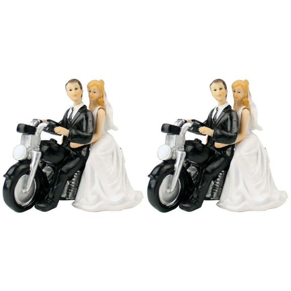 HOMEMAXS  2 PCS Wedding Cake Toppers Para Bride and Groom Doll Accessory Figurine Lovers