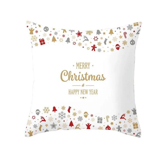 Funda de almohada decorativa para Navidad y Año Nuevo, funda de cojín para sofá, dormitorio, decoración del hogar, regalo de Navidad, 45x45cm