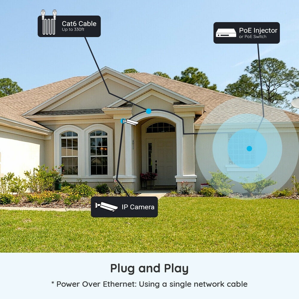 Reolink 8 Channels 5MP Outdoor POE Security Camera System, 4pcs Smart Person/Vehicle Detection 5MP Cameras, 8MP NVR with 2TB HDD, 24/7 Record, RLK8-510B4-A