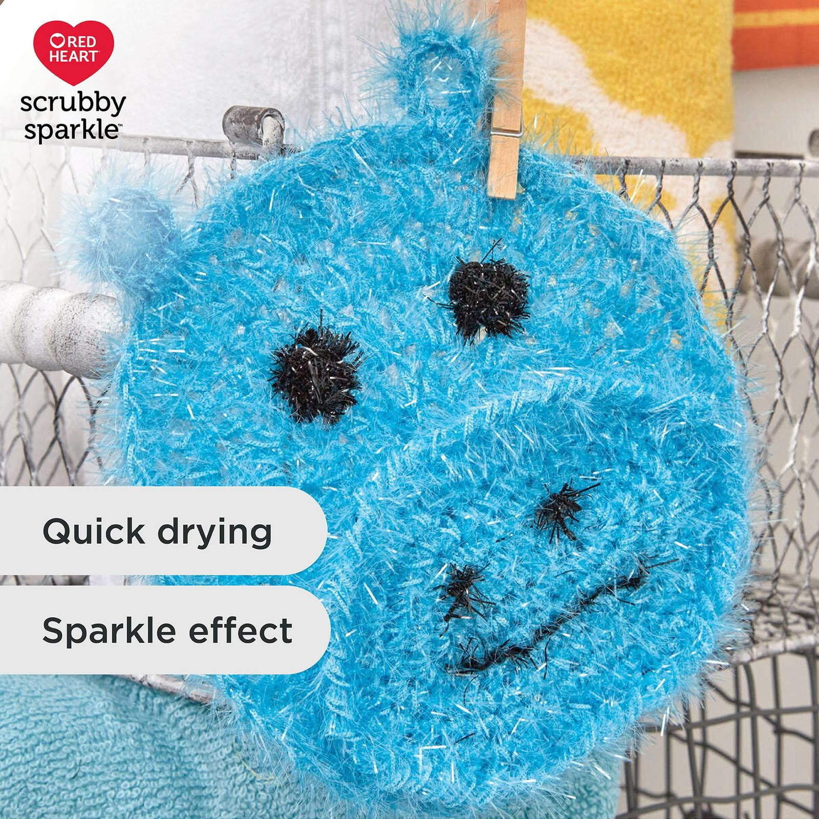 Red Heart® Scrubby Sparkle™ #4 Worsted (Medium) Polyester Yarn, Blueberry 3oz/85g 174 Yards