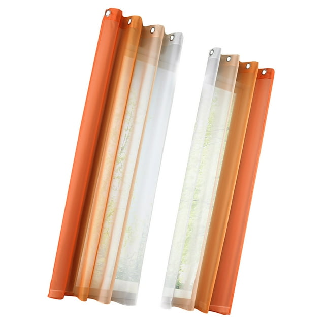 2 uds. Cortinas de ventana transparente ancho Total 280 cm/110,23 pulgadas naranja- Naranja- Talla S Zulema Cortina de ventana transparente