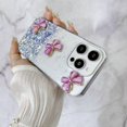 thumbnail image 2 of O2t For iPhone 15 Pro Case Luminous Shockproof Epoxy TPU Phone Cover o7Y 3D Butterflies - Luminous B, 2 of 5