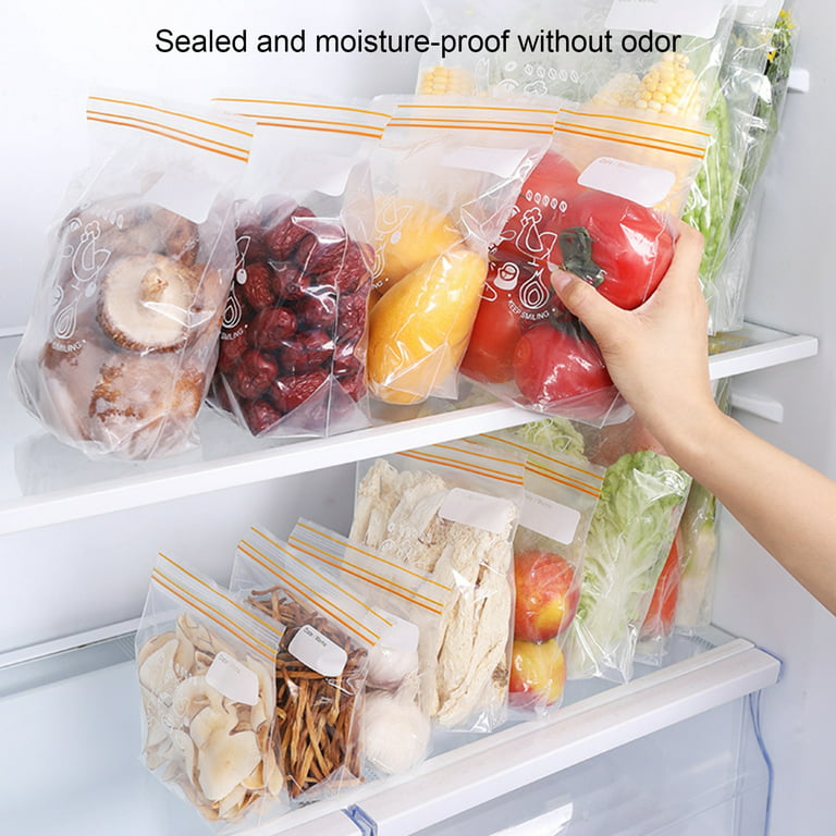 1 Set Food Storage Bag Well Sealed Double Zipper Multi-purpose Reusable Gallon  Freezer Bags for Home-leaveforme 