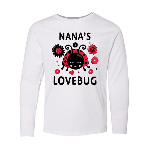 Inktastic Valentine's Day Nana's Lovebug Long Sleeve Youth T-Shirt