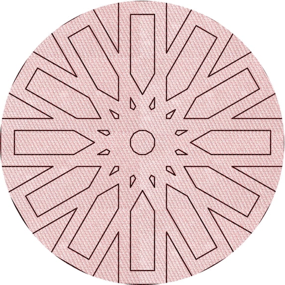 Ahgly Company Indoor Round Patterned Pink Bubble Gum Pink Area Rugs, 7' Round