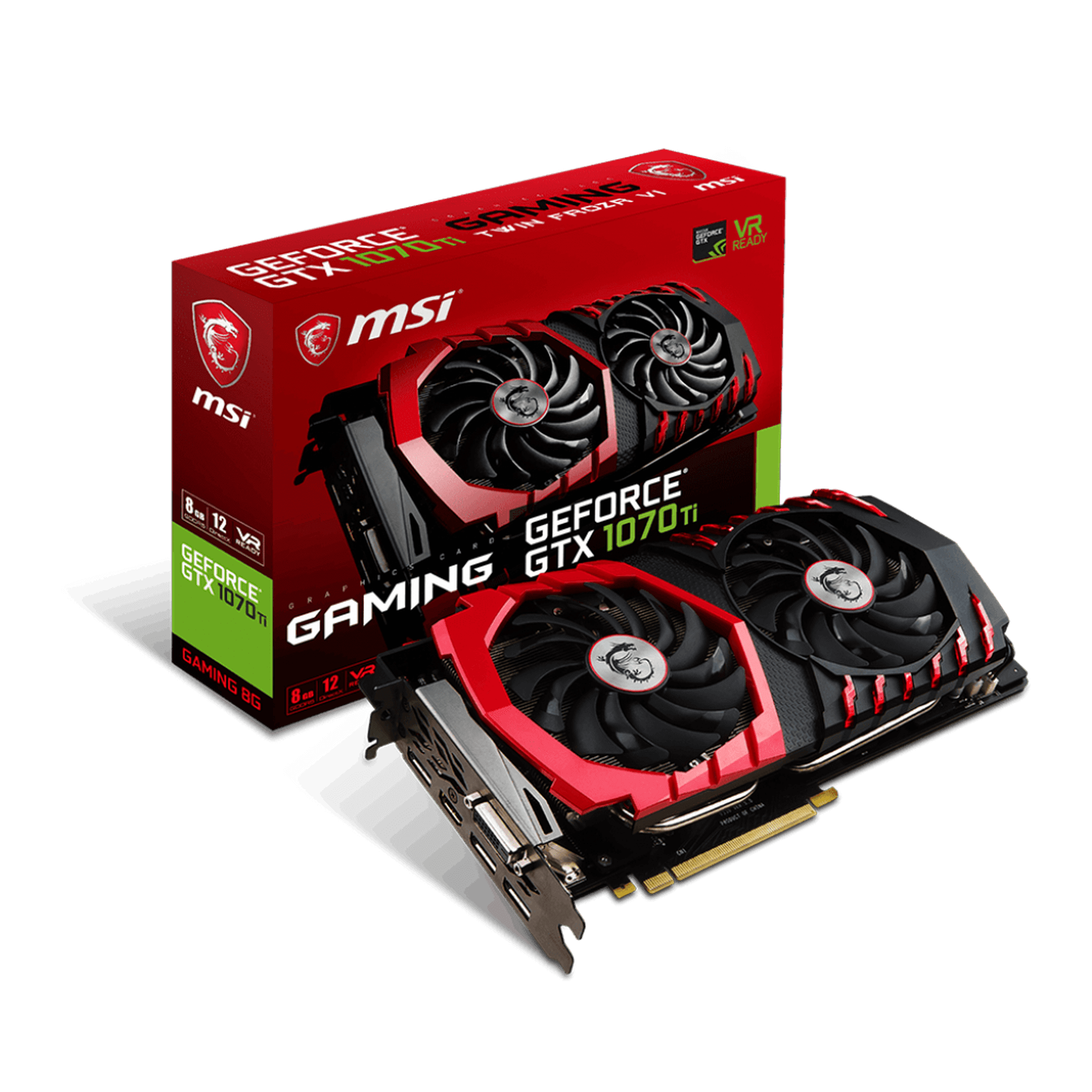 MSI GeForce GTX1070 Ti GAMING 8GB GDDR5 1683/8008 3xDP+HDMI+DVI
